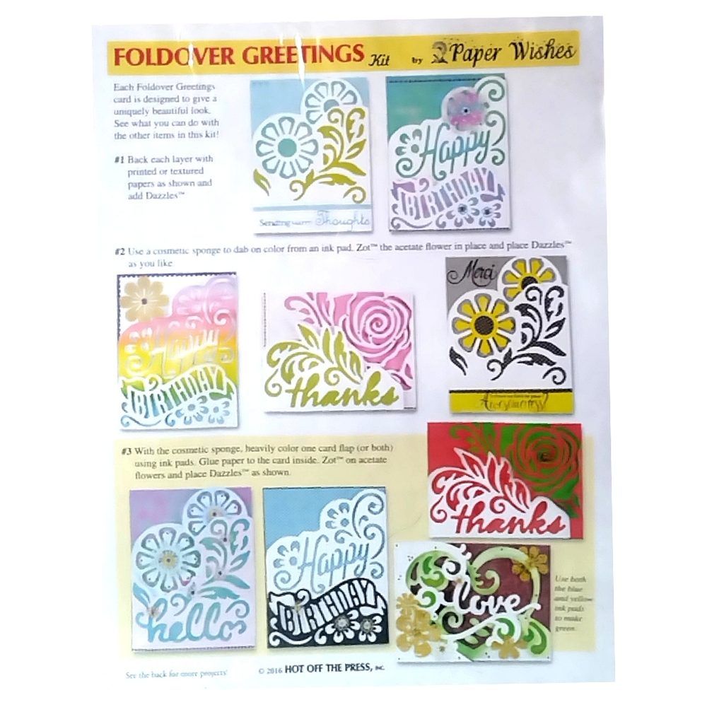 Foldover Greetings Kit - Multicolor Cards By Paper Wishes. NWT